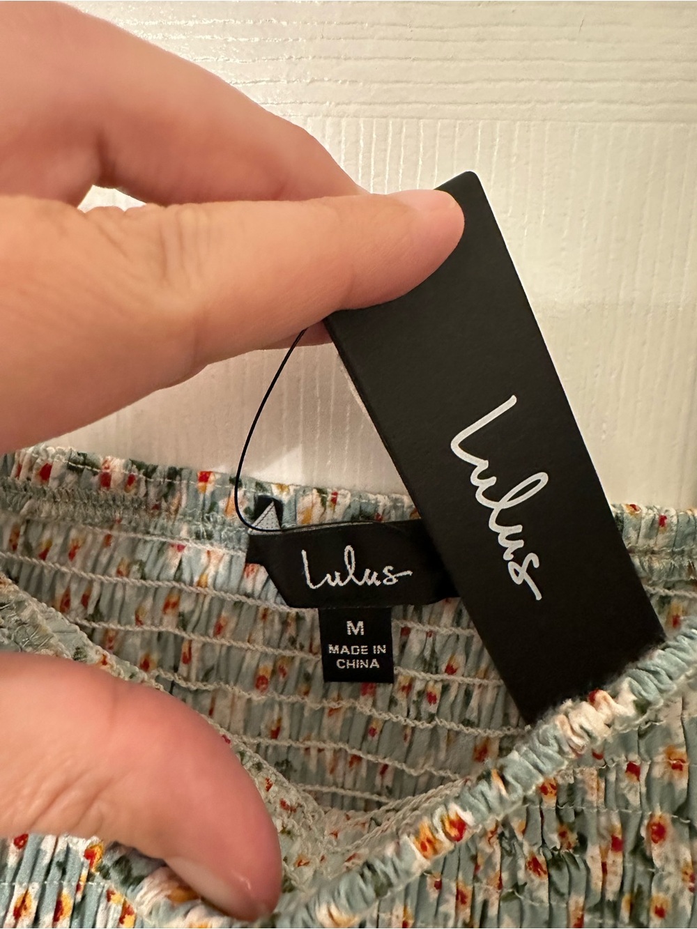 Lulu's Mint Floral Smocked Crop Top - Picture 3 of 3